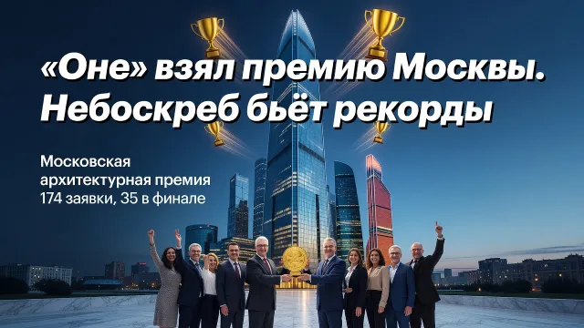 «Оне» взял премию Москвы. Небоскреб бьёт рекорды